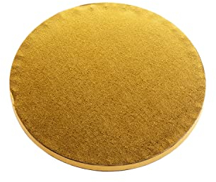 dekora - Vassoio Torta Rotondo in Cartone Dorato - Diametro 30 cm