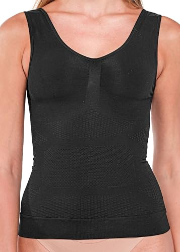SLIMCELL Gambetti Camiseta Reductora Mujer Anticelulitis - Fajas Reductoras Mujer Modeladora y Masajeadora en Microfibra, Sin Costuras, Compresión Vientre Plano, Shapewear - Made in Italy