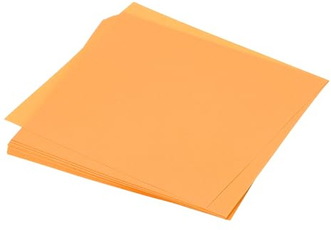 QUARKZMAN 50 Hojas de Papel de Origami Doble Cara Naranja Fluorescente 7.5 x 7.5cm 70GSM Hoja Cuadrada de Papel Plegable para Proyectos de Arte y Manualidades, Principiantes