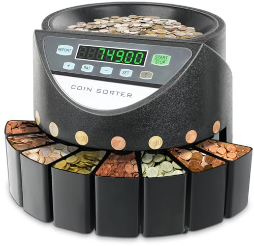 Münzzähler Geldzählmaschine Euro Münzzähler und Sortierer Münzsortierer Sortiert Münzen nach Stückelung Geldzählmaschine für das Zählen von Münzen