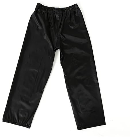 MIXLAC Pantaloni Antipioggia per Bambini - Pantaloni sovrapposti Impermeabili e Traspiranti per Scuola, Escursionismo e Viaggi - Leggeri e compatti Nero età 11-12 Anni