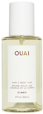 OUAI Bruma capilar y corporal St. Barts - Perfume para el cabello y spray corporal con aroma tropical - Notas de fruta del dragón, flor de azahar, nardo y almizcle (236ml)