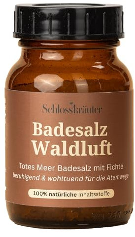 Schlosskräuter Sali da bagno all'aria forestale 100% naturale con abete rosso, 200 g, bagno con oli essenziali, additivo per il bagno in caso di stress e raffreddore