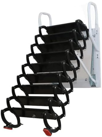 Échelle de grenier pliable – Échelle murale pour utilisation en intérieur/extérieur – Gain de place – Escalier portable rabattable pratique et design pour un accès facile