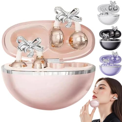 Auriculares inalámbricos Bluetooth 5.4 con clip, auriculares abiertos con diamantes de imitación desmontables, 48 ​​h de autonomía, auriculares para joyas, auriculares Bluetooth cómodos para mujeres