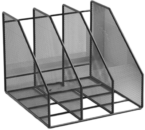 Hipzeepo Scatola di Archiviazione per Cartelle da Scrivania In Metallo, Supporto per File da Ufficio, Scaffale per Scrivania, Rack per Dati, Scatola per File, Organizer per Cancelleria.