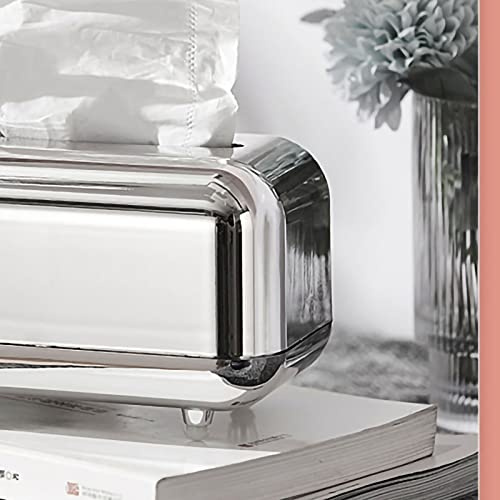 HELEVIA Tissue Dispenser Box (Silvergrå) | ABS vävnadshållare för ansiktsbehandling med anti-slip silikon, inbyggd fjäder för vävnader i alla storlekar, 4 färger