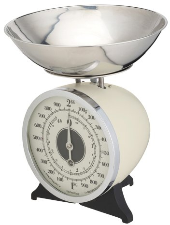 KitchenCraft Classic Collection Bilancia Meccanica da Cucina con Ciotola, in Confezione Regalo, 2 kg - Nera