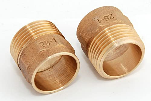 2x Rotguss Red Nippel i/a 28mm - 1' / 4243g Rotgussfitting red brass gunmetal