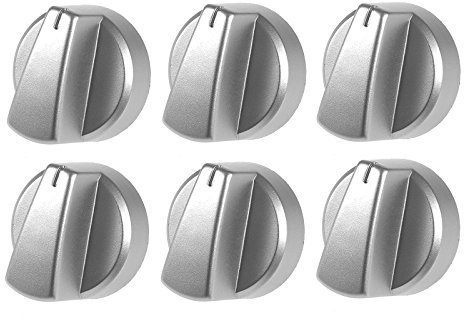 Original Belling Silver Ugn-/spis-justeringsknapp (1, 2, 3, 4, 5 eller 6 stycken) paket kvantitet: 6