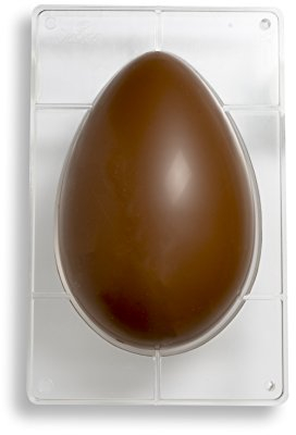 DECORA 0050063 Molde para Huevos de Chocolate en Policarbonato 1 Cavidad 195 x 295 mm, Ideal para Preparar Chocolates Brillantes y Crujientes, Diseño Profesional