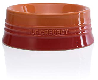 Le Creuset Futternapf aus Steinzeug, Größe L, 22,8 x 8,4 cm, 850 ml, Ofenrot, 61401030900099