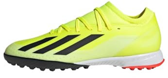 adidas Unisex X Crazyfast League Turf Boots, Solar Yellow / Core Black / Cloud White, 47 1/3 EU