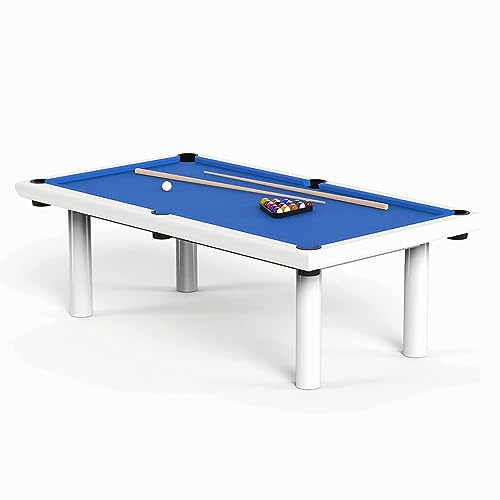 JiuXing Sports Plateau en ardoise avec cadre en aluminium pour table de billard extérieure imperméable, jeu de billard, salle de jeux au sous-sol, taille bar, accessoires inclus