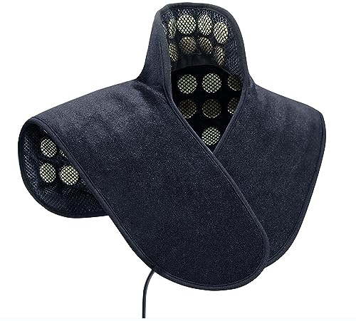 UTK Heizkissen für Nacken und Schulter, Ferninfrarot-Heizkissen mit natürlichen Jade- und Turmalinsteinen, automatische Abschaltung, Memory-Funktion, Temperatur einstellbar (Größe 23.2 X17.7'')