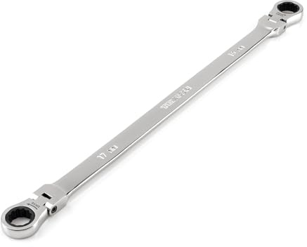 TEKTON 17 x 19 mm Long Flex Head 12-Point Ratcheting Box End Wrench | WRB36417