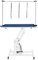 Hydraulischer Hundepflegetisch Höhenverstellbar Profi Trimmtisch | für Tiere bis zu 180kg | 106 x 61cm Gummioberfläche, 4 anpassbare Stallfüße & 3 Schlaufenleinen [Weißer Rahmen & Blauer Tisch]
