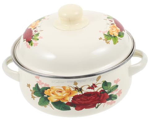 PRETYZOOM Pentola Smaltata Multifunzionale per Cucina Pot per Stufato con Manici Design e Facile da Utensile