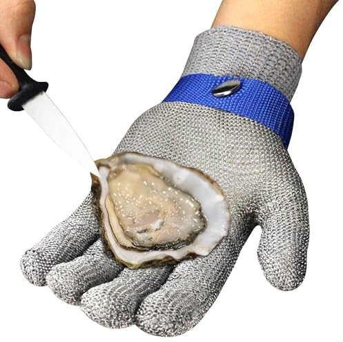 Txeouse Gant Anti Coupure Cuisine Protection Niveau 9 Gants de Travail Gants à Huitres Gant Protection Cuisine pour Filet de Poisson, Découpe de Viande, Mandoline, D'huîtres et Sculptu (XL)