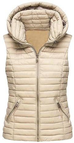 Générique Doudoune Sans Manche Femme avec Capuche, Grande Taille Veste Hiver Chic Chaud Ample Manteau Gilets en Duvet Parka Veste Zippée Blouson Mode avec Poches