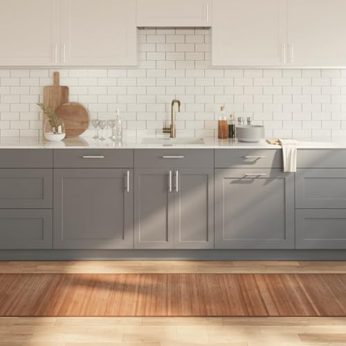 Sufrk Tappeto Rettangolare Natura 70x300 cm in bambù-Tappeto Bamboo Legno Stuoia Antiscivolo Passatoia Pedana bambù Cucina Bagno