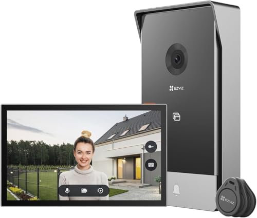 EZVIZ HP7 2K Citofono Bifamiliare, 2 Schermi, WiFi, 7'' Touch Screen a Colori, Campanello Video 2 Fili, Rilevamento Persone, Wi-Fi Dual Band Connesso con App