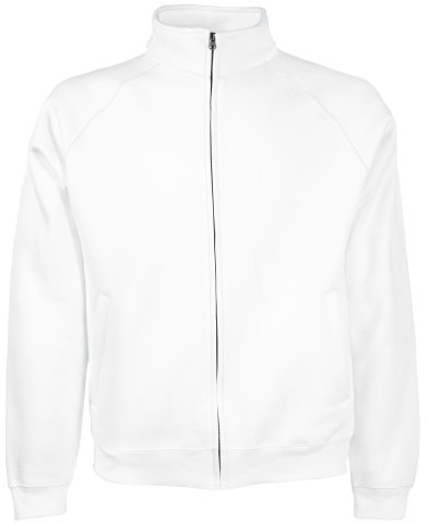 Fruit of the Loom Herren Sweat-Jacke/Sweatshirt mit Reißverschluss (2XL) (weiß)