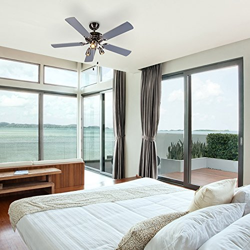 Qazqa mistral - Ventilateur de plafond - 3 lumière - Ø 1100 mm - Gris - Moderne - éclairage intérieur - Salon I Chambre I Cuisine I Salle à manger