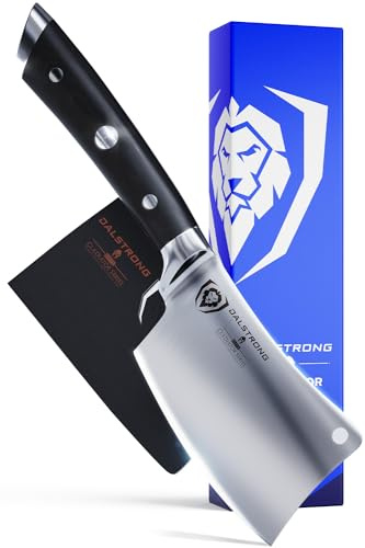 Dalstrong Meat Cleaver Knife -4.5- Gladiator Series Elite-Heavy Duty Giftable Kitchen Knife - Black Handle-Razor Sharp Knife-Forged High Carbon German Steel -w/Sheath-NSF Certified