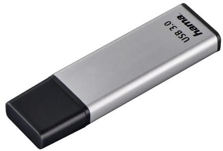 Hama 256GB USB-Stick USB 3.2 Gen 1 Datenstick (90 MB/s Datentransfer, USB-Stick mit Öse zur Befestigung am Schlüsselring, Speicherstick, Memory Stick mit Verschlusskappe zB für Windows/MacBook) silber