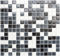 Glasmosaik Mosaikfliese weiss grau anthrazit schwarz für BODEN WAND BAD WC DUSCHE KÜCHE FLIESENSPIEGEL THEKENVERKLEIDUNG BADEWANNENVERKLEIDUNG Mosaikmatte Mosaikplatte - 10 Matten = 1 qm