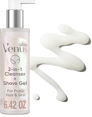 Gillette Venus Intimate Grooming 2in1 Cleanser and Shave Gel for Bikini Pubic Hair and Skin 6.4 Oz