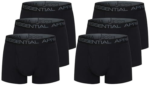 The Essentials Wardrobe Mens Boxer Shorts Underwear 6 Pack Underpants Trunks Multipack Elasticated Waistband Boxers Size S-4XL
