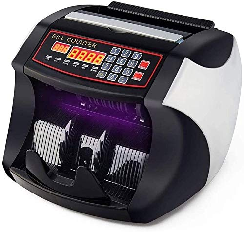 KouRy Money Counter UV/MG Counterfeit Bill Detection Cash Counting Machine Currency Banknote Counter Foreign Currency Detector Multinational Currency (Colour: Black)
