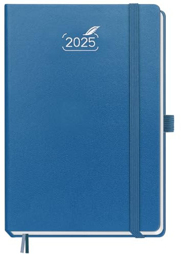 BEZEND Kalender 2025 Buchkalender A5 auf Deutsch. Hardcover Terminplaner & Wochenkalender von Jan - Dez 25, 14,8 x 21,5 cm Planer 2025 Terminkalender mit Platz für Notizen, 120 g/m² Papier, Nachtblau