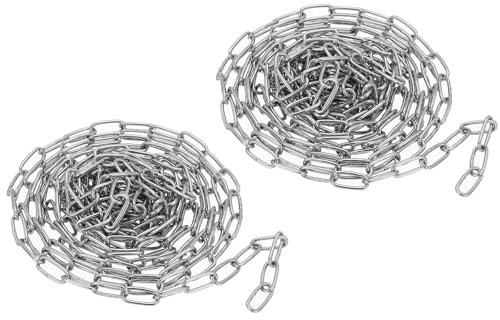 PATIKIL 2 Pcs 3.28FT x 2/7 x 0.06 304 Stainless Steel Link Chain Link Proof Coil Chain