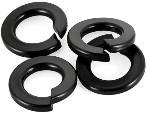 Dayalo Lot de 50 rondelles à ressort M4 en acier inoxydable A2 V2A, rondelles à ressort noires, rondelles en métal pour vis et écrous