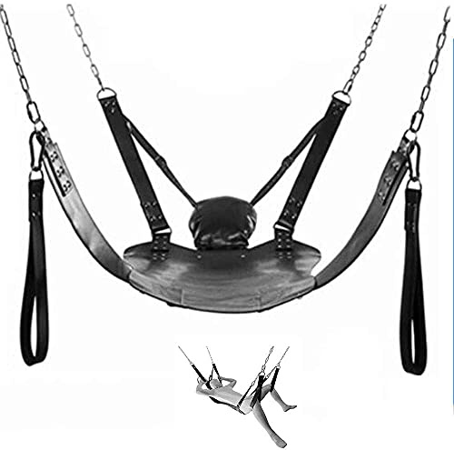 Balançoire sexuelle pour couple SM, hamac sexuel en cuir, lit en cuir, hamac et oreiller, jeux pour adultes, jouets sexuels, balançoire sexuelle pour adulte (support et 4 élingues non inclus)