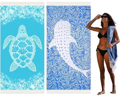 Strandtuch Strandhandtuch Strandtücher Hamamtuch xxl Beach Towel Damen Herren Strandlaken Hammam Tuch Groß Strand Zubehör Strandhandtücher Strandzubehör Sauna Outdoor Reise Geschenke für Frauen Männer