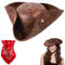 Aomig Piratenhut Set 2Pcs Verbessertes Piraten Kostüm Piratenkopftuch Hut Pirat Fashion Piraten Hut Piratentuch Piraten Pirat Piraten Mütze Seeräuber Hut Piratenset Halloween Karneval Cosplay(C-Braun)