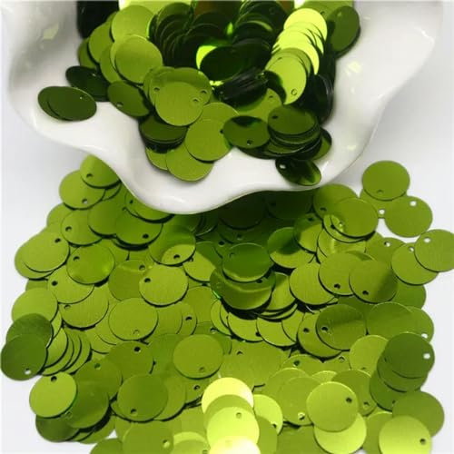 Lose PVC-Pailletten mit Loch, Pailletten, 20 mm, lose, runde, große silberne Pailletten, 2 cm Löcher, Konfetti, DIY, Hochzeit, Schmuck, Kleidung, Taschenzubehör, S, 10 g(Light green,20mm 10g)