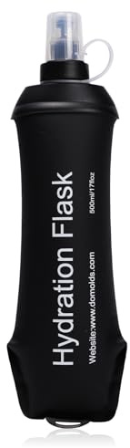 Borraccia morbida da 500 ml, pieghevole, in TPU, portatile, per zaino, escursionismo, ciclismo, arrampicata (nero)