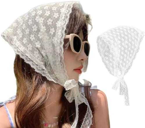 Turban Triangulaire Bandeaux Écharpe de Cheveux Vintage Bandeau Bandana en Dentelle Bandanas Cheveux Triangle Foulard Triangulaire