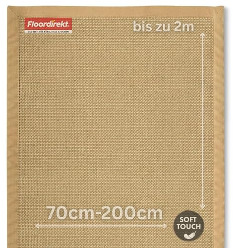 Floordirekt Sisal-Teppich Bombay 160x230 cm – Naturfaser Teppich mit Baumwollbordüre, Wohnteppich, Sisalteppich