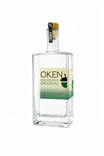 OKEN Original Premium-Spirituose gebrannt aus Eicheln – Spirituose mit Aromen von Mirabellen, Trauben und hellem Holz – Von Hand hergestellt – Schnaps Flasche 0.5 Liter