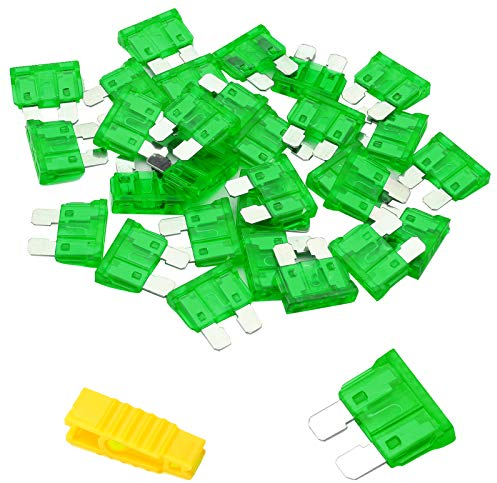 Bolatus - Fusible para coche (30 A, mediano, para coche, con extractor y fusible, para auto/RV/camión/motocicleta, 20 unidades)