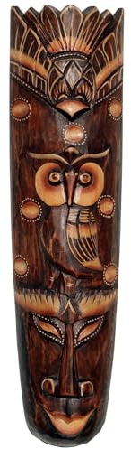 Wogeka - Maschera da parete con delfino da 50 cm – in stile etnico Africa in legno come idea regalo per Natale compleanno decorazione – realizzato a mano da Bali Maske80 (Maske80a)