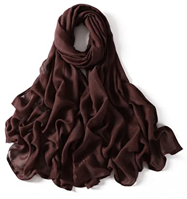 Txameru Viscose Hijab for Women, Premium Cotton Muslim Headscarf, Long Fashion Scarf & Shawl (Coffee)