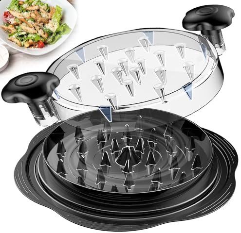 Hähnchen Zerkleinerer 25.5cm Großer Sichtbar Hühnerbrust Schredder Werkzeug Twist mit Bürste und Gabeln, Professionelles Fleischzerkleinerer