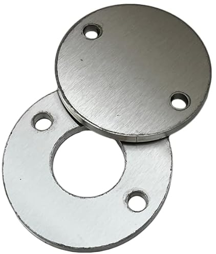 Ronde gelocht, Ø 120 x 6 mm mit Mittelloch Ø 43 mm Runde Edelstahlplatte Endkappe Deckel Flansch Edelstahlkappe Ankerplatte Rohrabschluss Platte Blech Rund Rohrverschluss Geländer VA A2 AISI304 ...